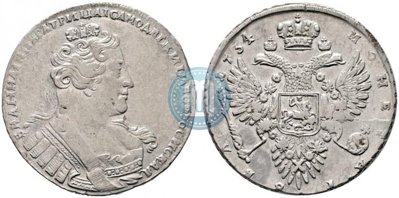 Фото 1 рубль 1734 года  "Тип 1732 года"