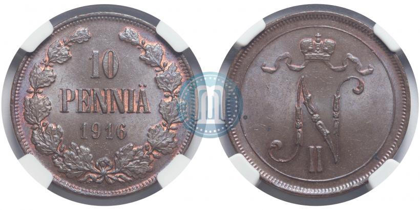 Фото 10 пенни 1916 года  