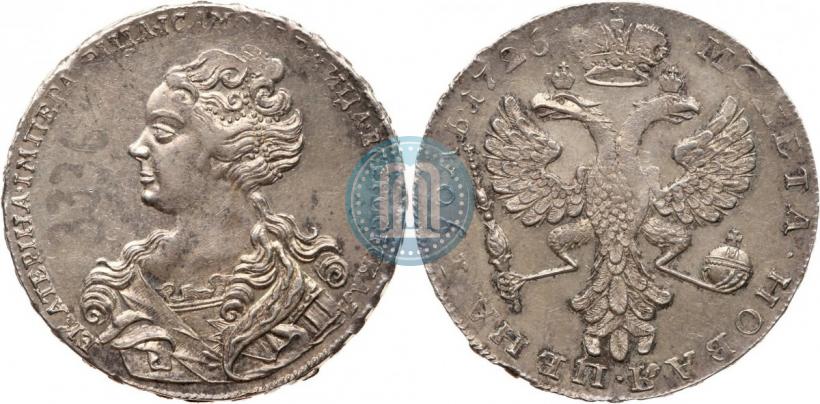 Picture 1 rouble 1726 year  "Moscow type, portrait turned to the left"