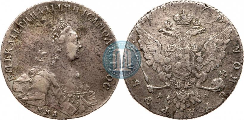 Фото 1 рубль 1770 года ММД-ДМ 