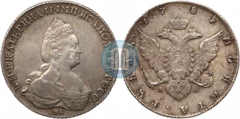 Фото 1 рубль 1787 года СПБ-ЯА 