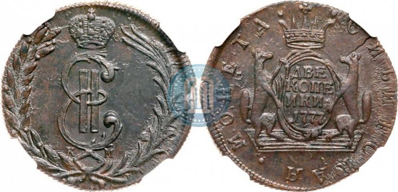 Picture 2 kopecks 1777 year КМ 