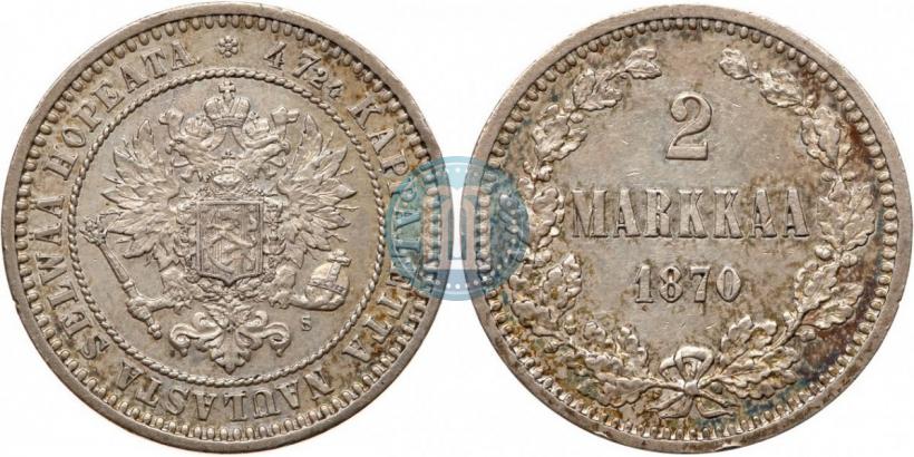 Picture 2 markkaa 1870 year S 