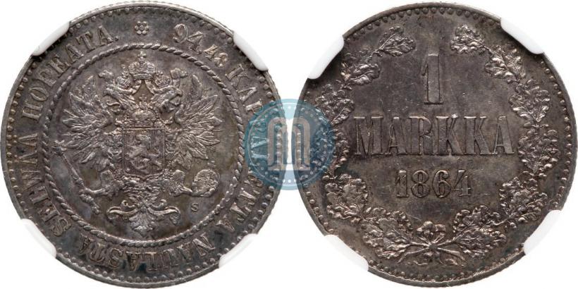 Picture 1 markka 1864 year S 
