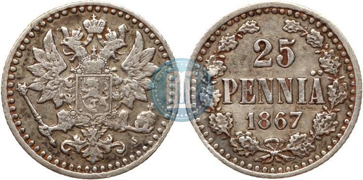 Фото 25 пенни 1867 года S 