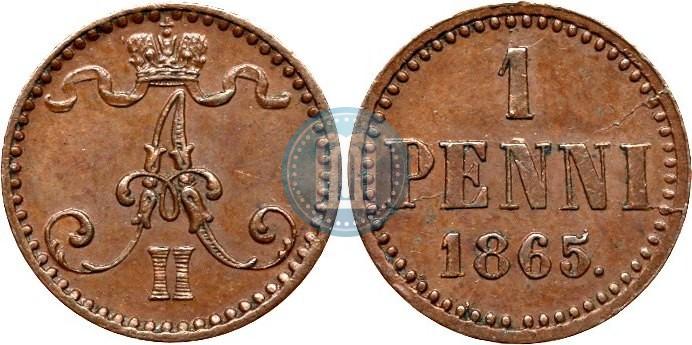 Picture 1 penni 1865 year  