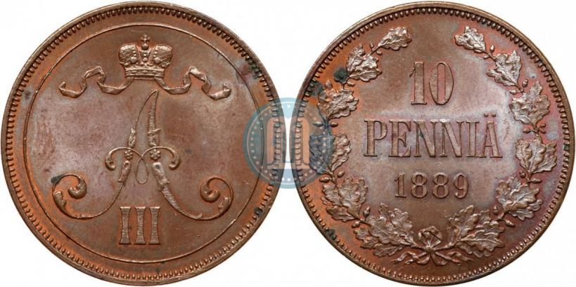 Фото 10 пенни 1889 года  