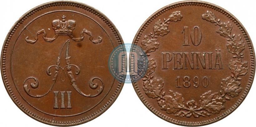 Фото 10 пенни 1890 года  
