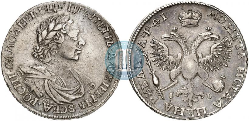 Фото 1 рубль 1719 года OK-IL-L "Портрет в латах"