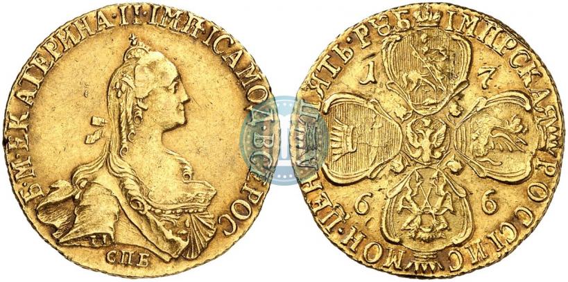Picture 5 roubles 1766 year СПБ 