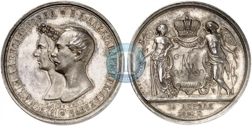 Picture Medal 1841 year H. GUBE. FECIT "In the memory of the wedding of the crown prince"