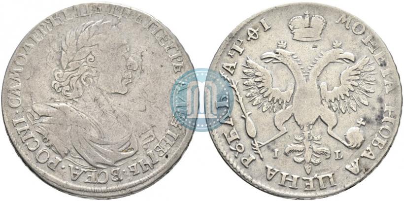 Picture 1 rouble 1719 year OK-IL-L "Portrait in armour"