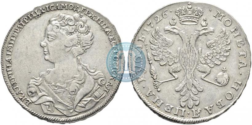Picture 1 rouble 1726 year  "Moscow type, portrait turned to the left"