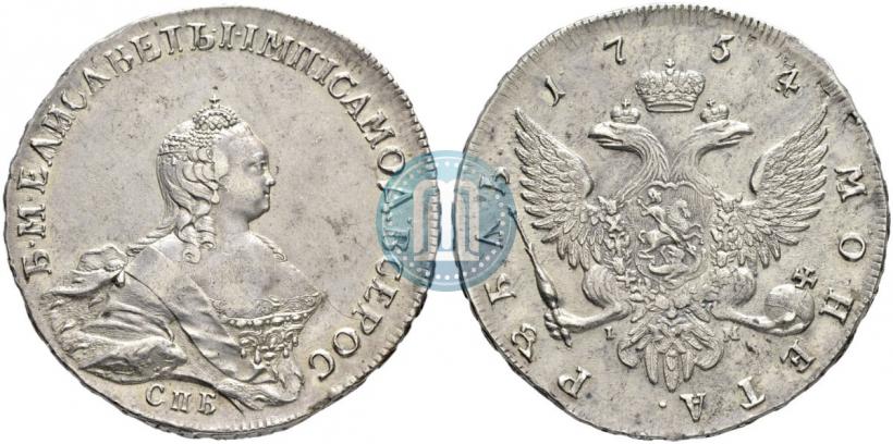 Picture 1 rouble 1754 year СПБ-IМ "Portrait by Benjamin Scott"