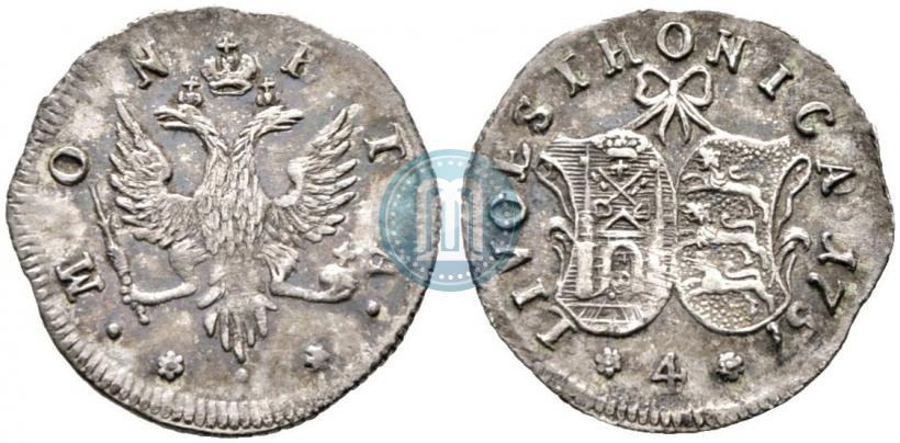Фото 4 копейки 1757 года  "Ливонез"