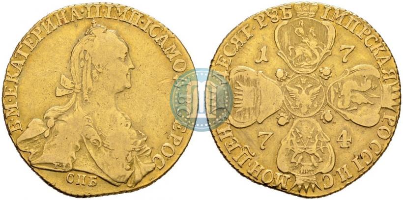 Picture 10 roubles 1774 year СПБ 