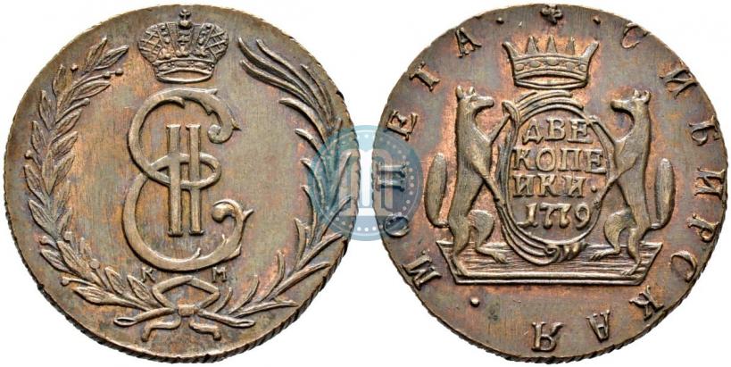Фото 2 копейки 1779 года КМ 