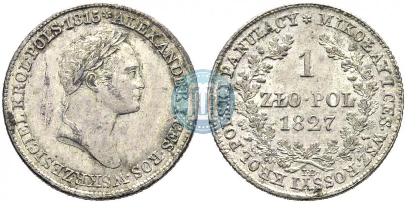 Picture 1 złoty 1827 year IB 