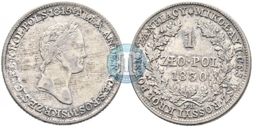 Picture 1 złoty 1830 year FH 