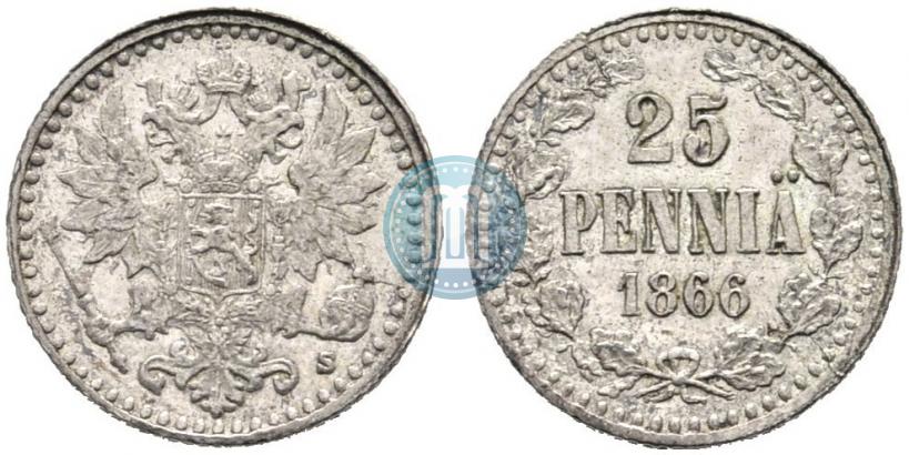 Picture 25 pennia 1866 year S 