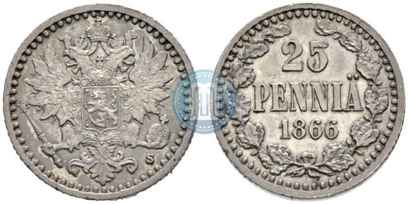 Picture 25 pennia 1866 year S 