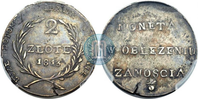 Фото 2 злотых 1813 года  