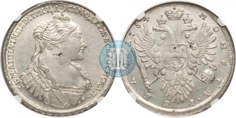 Фото 1 рубль 1734 года  "Тип 1735 года"