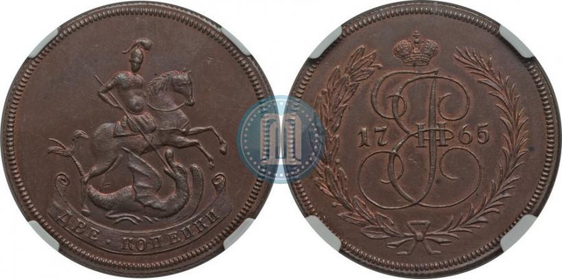 Picture 2 kopecks 1765 year  