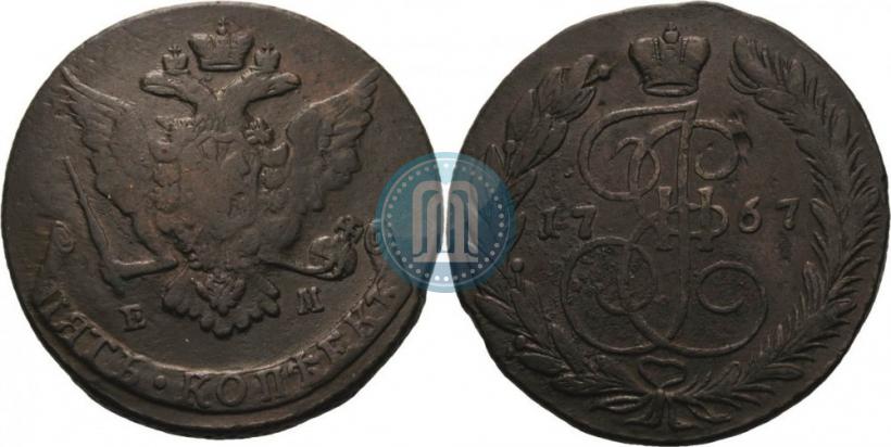 Фото 5 копеек 1767 года ЕМ 