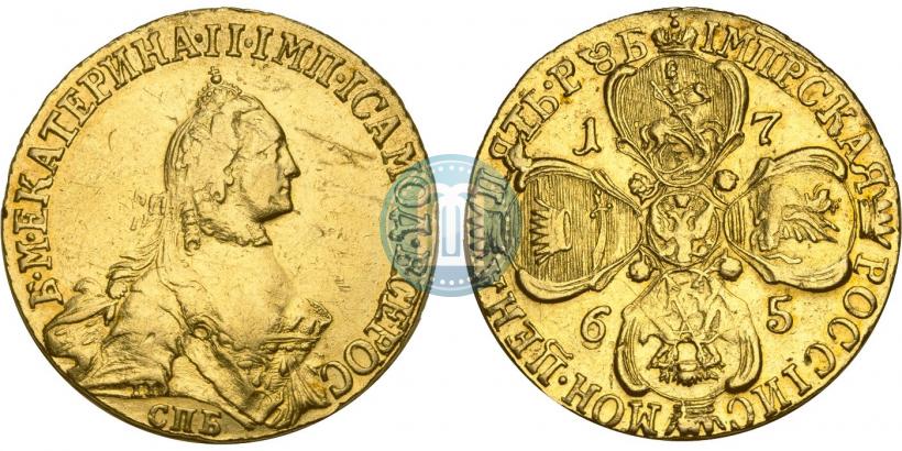 Picture 5 roubles 1765 year СПБ-Т.I. 