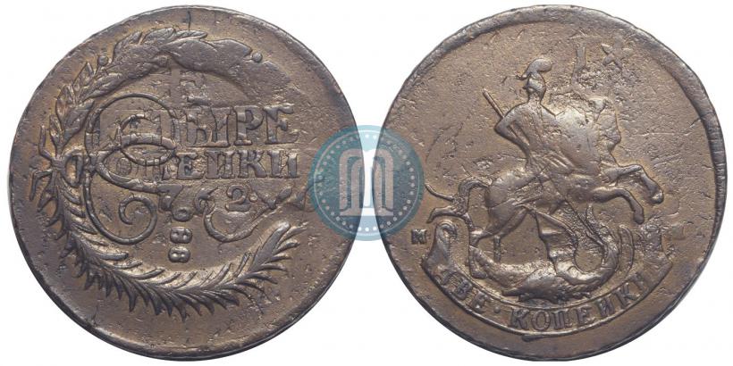 Фото 2 копейки 1788 года ММ 