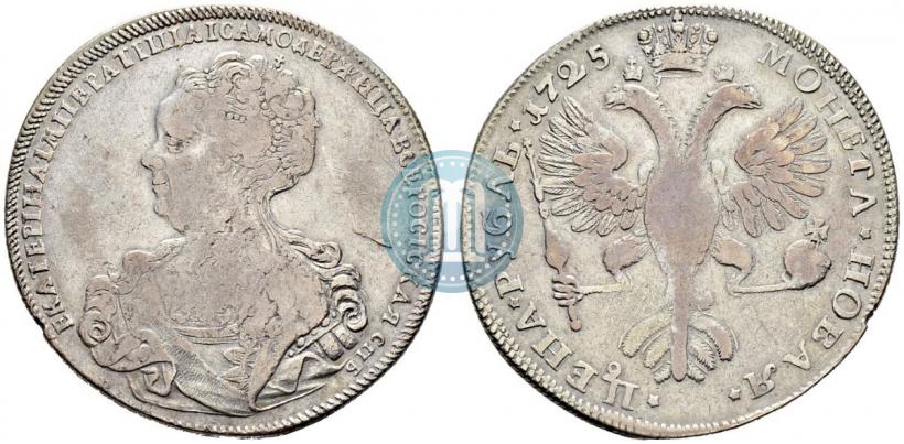 Picture 1 rouble 1725 year СПБ "Petersburg type, portrait turned to the left"