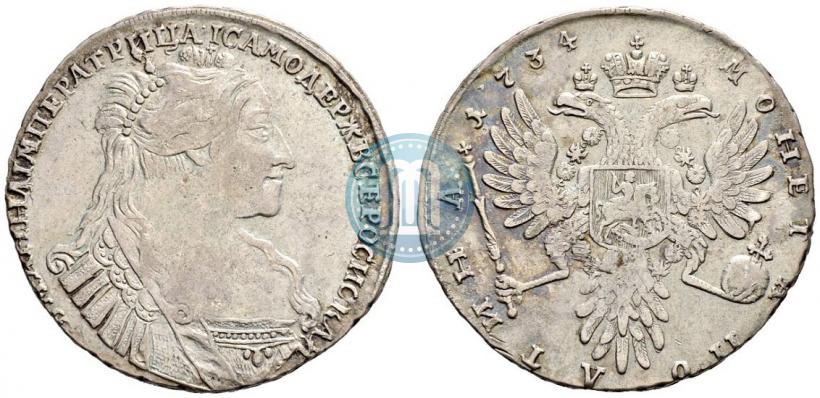 Picture Poltina 1734 year  "Type of 1735"