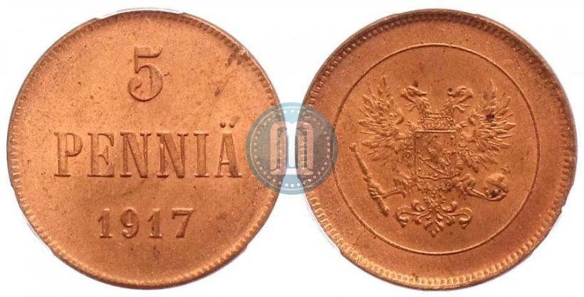 Picture 5 pennia 1917 year  