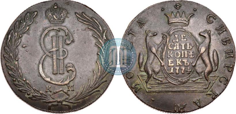 Picture 10 kopecks 1774 year КМ 
