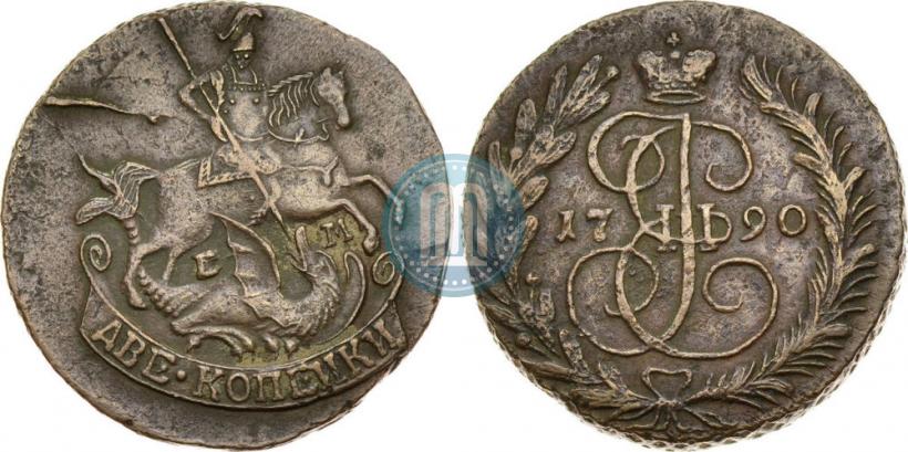 Picture 2 kopecks 1790 year ЕМ 
