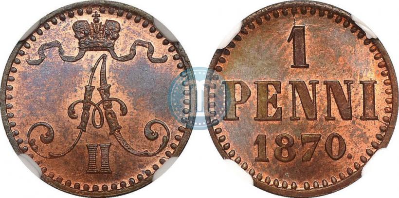 Фото 1 пенни 1870 года  