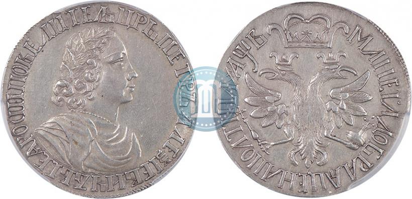Picture Poltina 1702 year  "Without ribbons near the wreath"