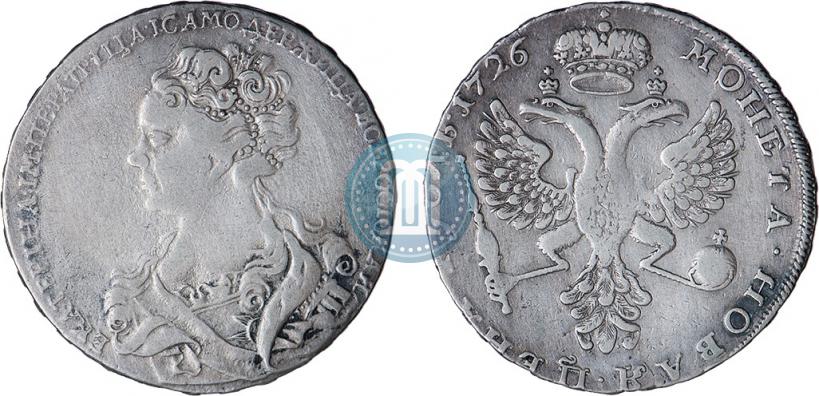 Picture 1 rouble 1726 year  "Moscow type, portrait turned to the left"