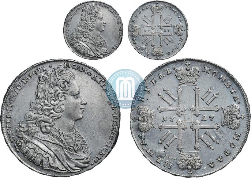 Фото 1 рубль 1727 года  "Московский тип"