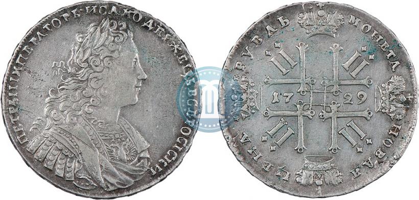 Фото 1 рубль 1729 года  "Тип 1728"