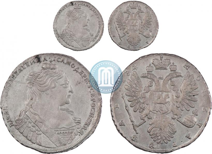 Фото 1 рубль 1734 года  "Тип 1735 года"