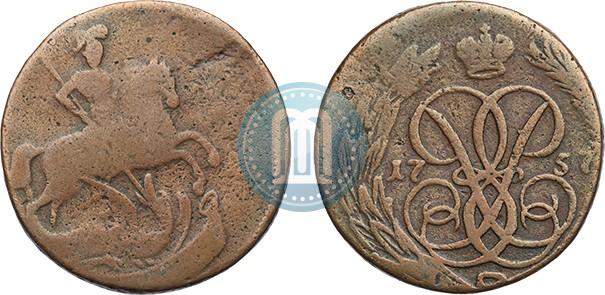 Picture 1 kopeck 1757 year  