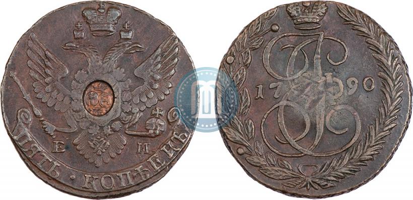 Фото 5 копеек 1790 года ЕМ 