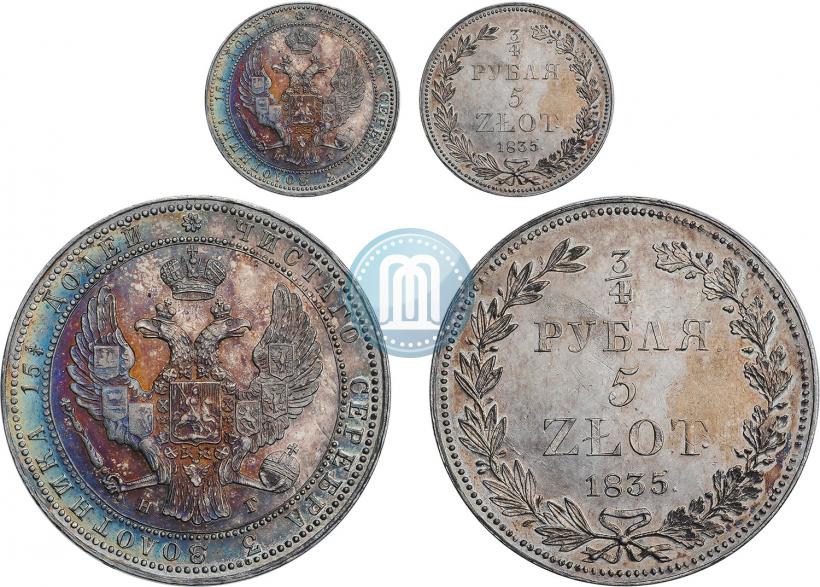 Picture 3/4 roubles - 5 złotych 1835 year НГ 