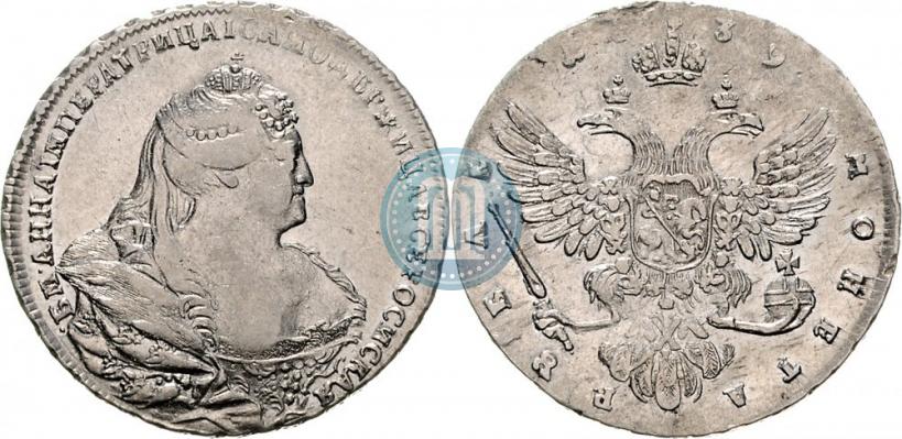 Фото 1 рубль 1739 года  "Московский тип"