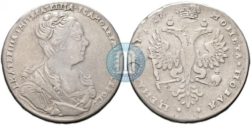 Picture 1 rouble 1727 year  "Moscow type, portrait turned to the right"
