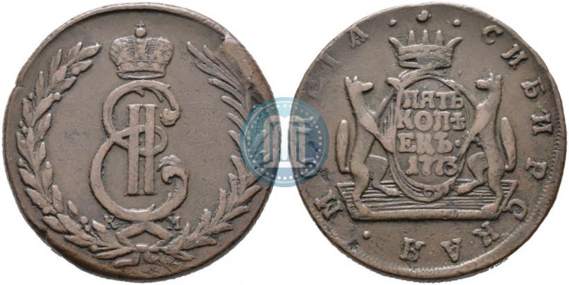 Picture 5 kopecks 1773 year КМ 