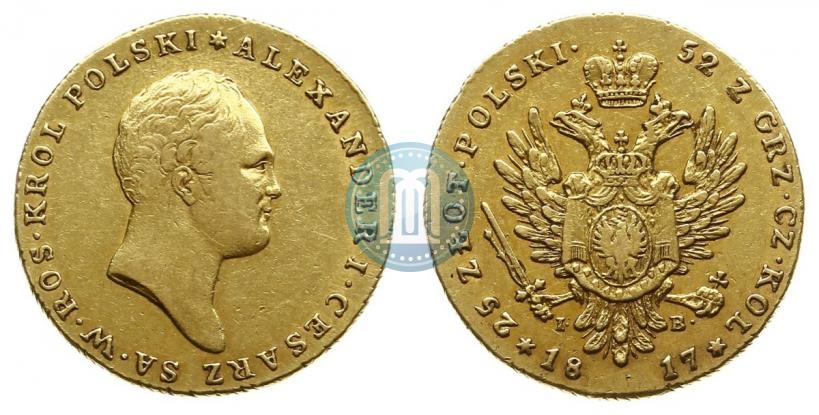 Фото 25 злотых 1817 года IB 
