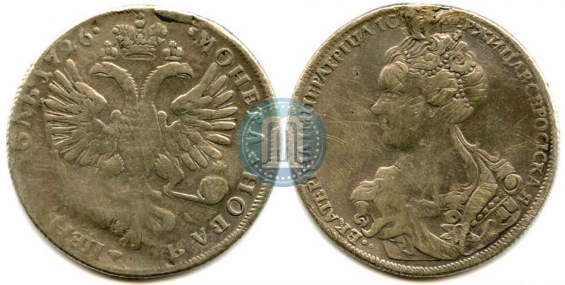 Picture 1 rouble 1726 year СПБ "Petersburg type, portrait turned to the left"